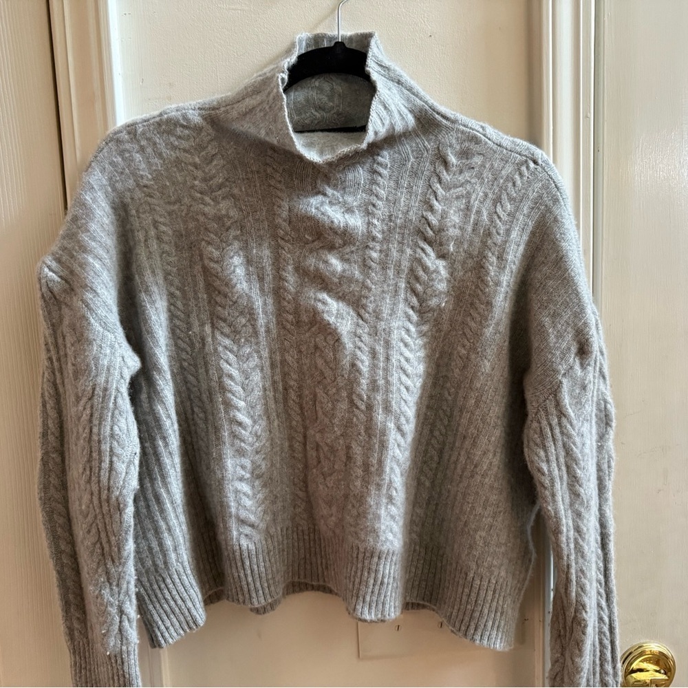 Lauren Ralph Lauren Cashmere Blend Crop Mock Turtleneck Sweater